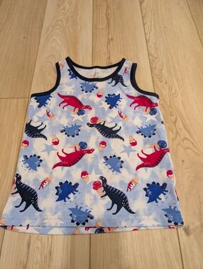 Kids Dino Ice Cream Sleeveless Tank Top - Red/White/Blue By Children's Place